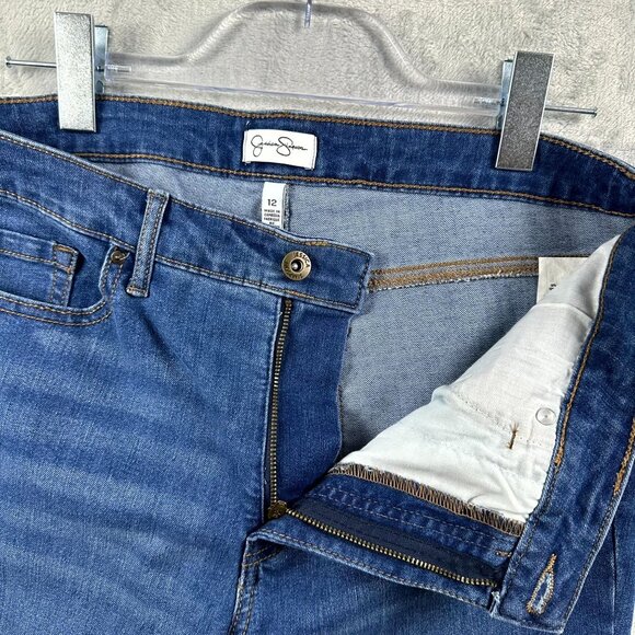 Jessica Simpson Women's Skinny Jeans High Rise Stretch Five Pockets Blue Size 12 - Picture 3 of 10